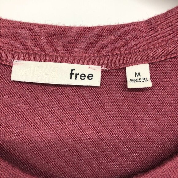 Aritzia Wilfred Burgundy Diapason T-Shirt Long-sleeve, scoop neck t-shirt size M - Picture 4 of 16